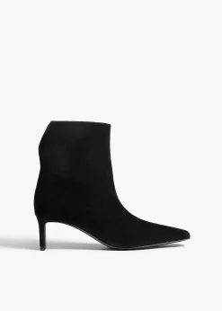 Khaite Boots-Ona Ankle Boot in Black Suede