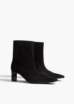 Khaite Boots-Ona Ankle Boot in Black Suede