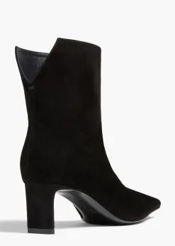 Khaite Boots-Ona Ankle Boot in Black Suede
