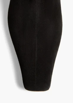 Khaite Boots-Ona Ankle Boot in Black Suede