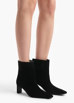 Khaite Boots-Ona Ankle Boot in Black Suede