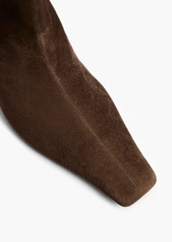 Khaite Boots-Ona Ankle Boot in Ebano Suede