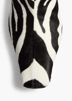 Khaite Boots-Ona Ankle Boot in Zebra Print Haircalf