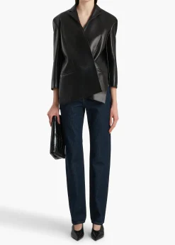 Khaite Leather|Jackets-Palto Jacket in Black Leather