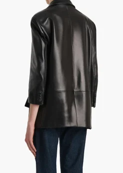 Khaite Leather|Jackets-Palto Jacket in Black Leather