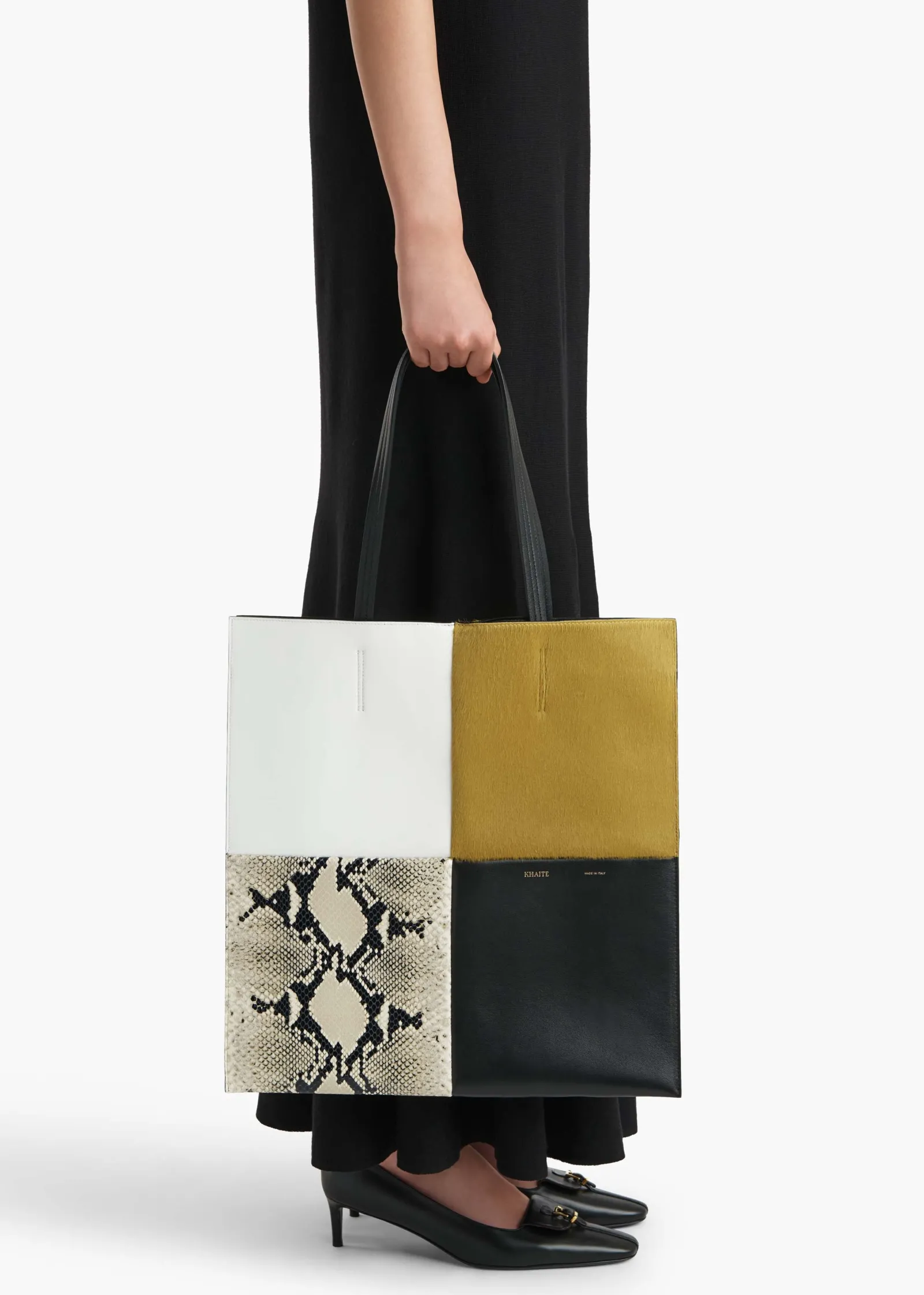 Khaite Totes-Piper Patchwork Tote in Fern Multi