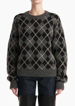 Khaite Knitwear-Pratt Sweater in Stone Multi