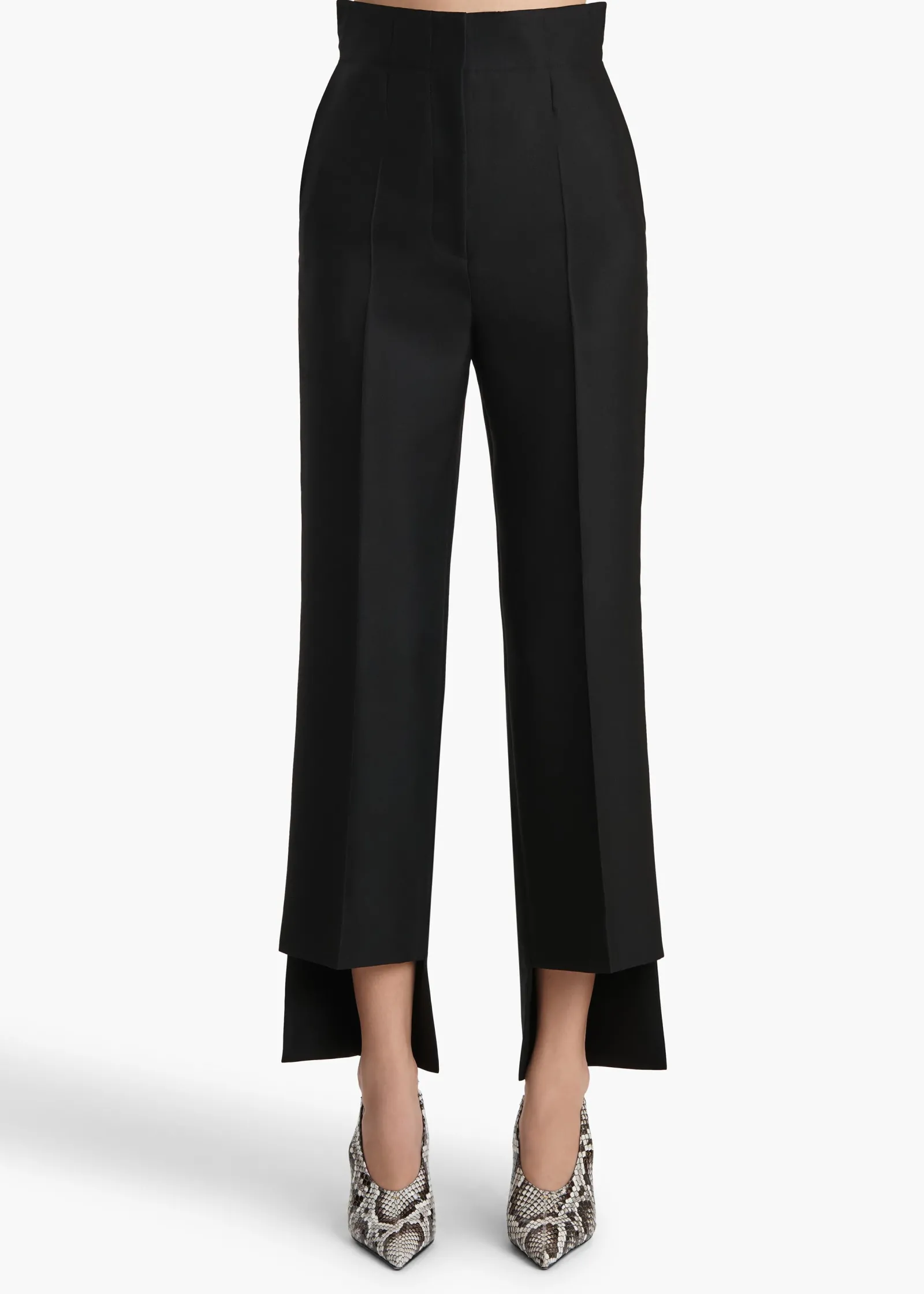 Khaite Pants-Rae Pant in Black Wool Silk