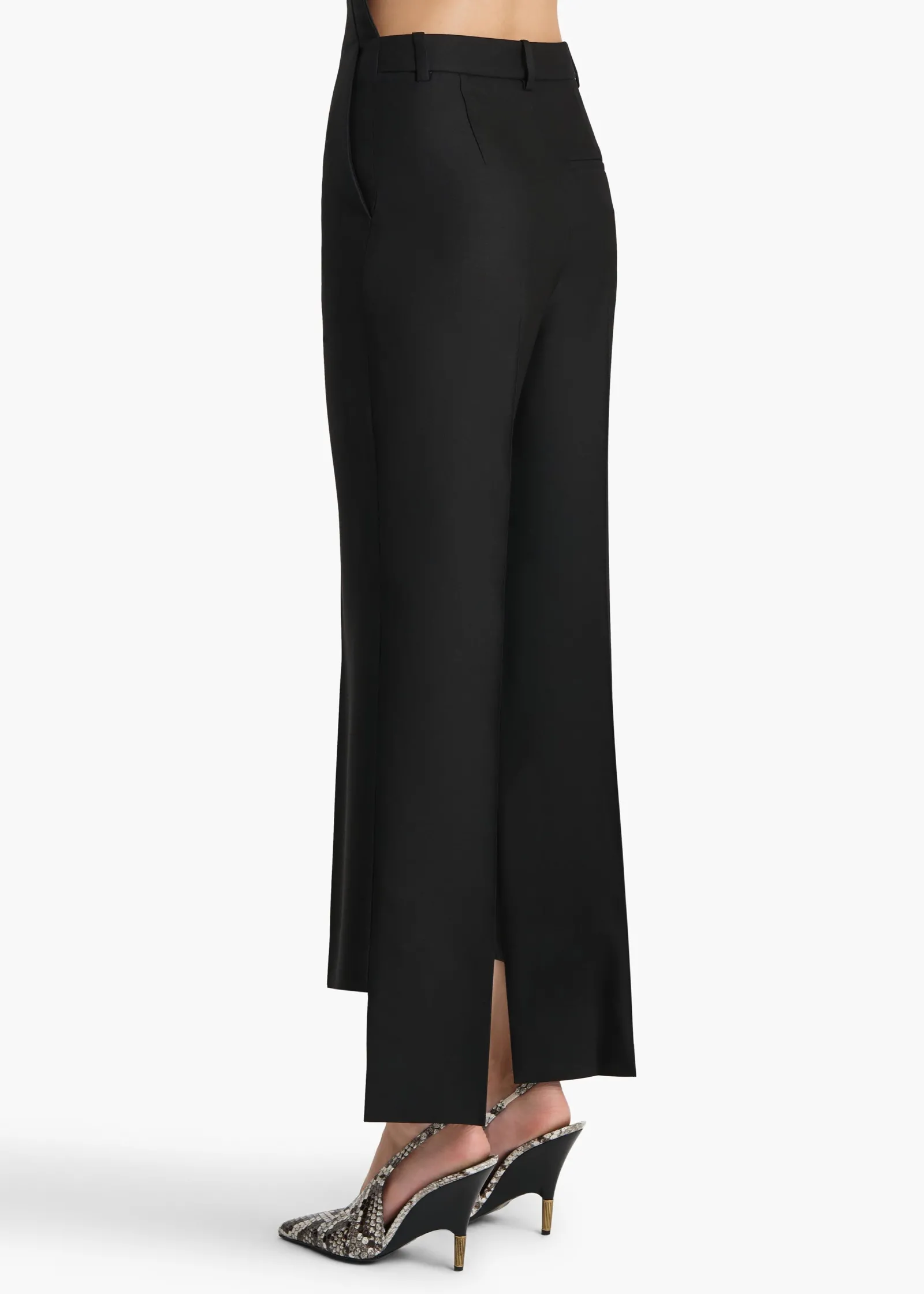 Khaite Pants-Rae Pant in Black Wool Silk