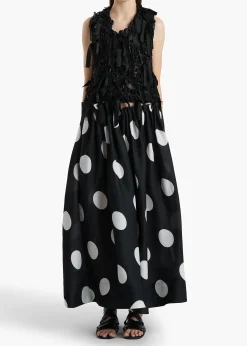 Khaite Skirts & Shorts-Riley Skirt in Black with White Dots
