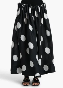 Khaite Skirts & Shorts-Riley Skirt in Black with White Dots