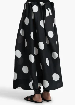 Khaite Skirts & Shorts-Riley Skirt in Black with White Dots