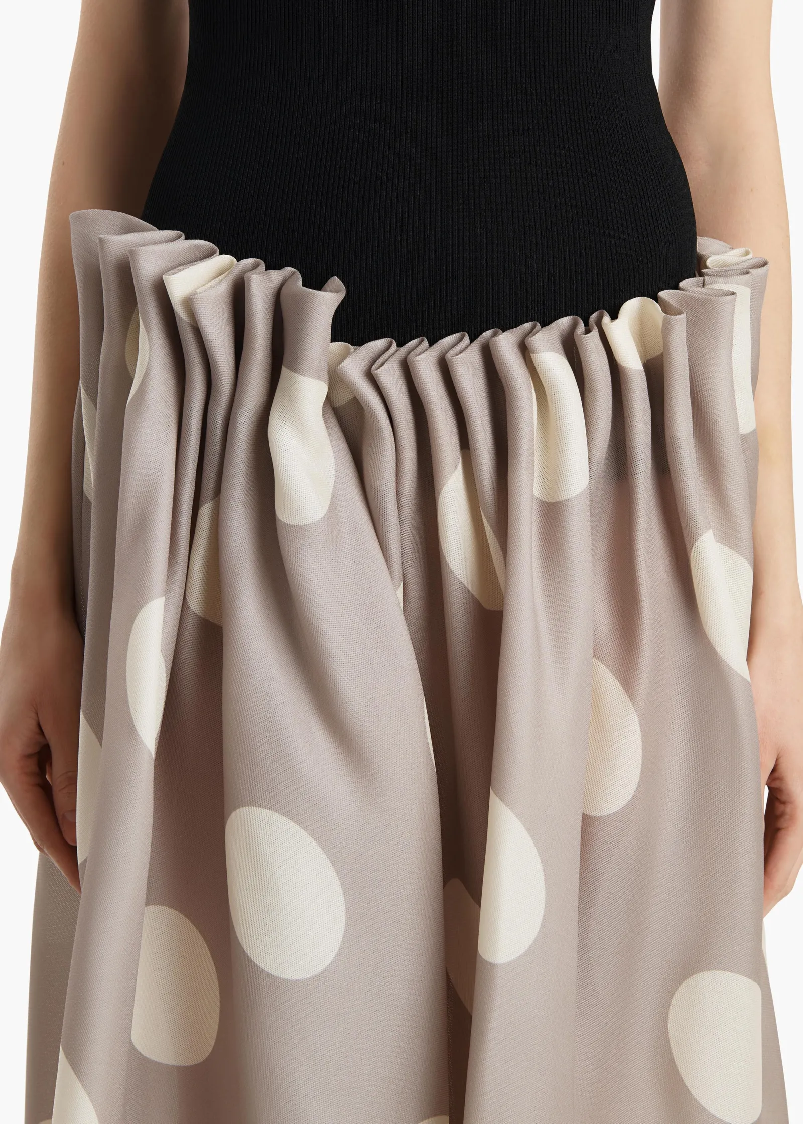 Khaite Skirts & Shorts-Riley Skirt in Tea Stain with White Dots