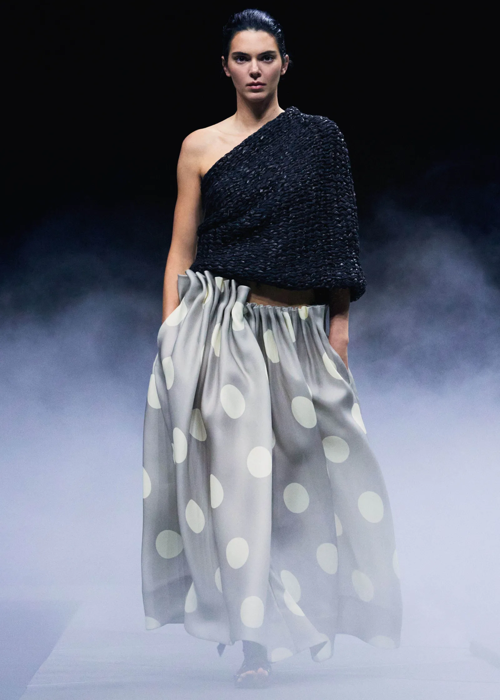 Khaite Skirts & Shorts-Riley Skirt in Tea Stain with White Dots