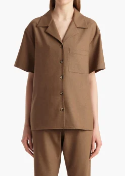 Khaite Shirts & Tops-Riordan Top in Toffee