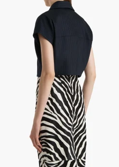Khaite Shirts & Tops-Robin Top in Navy and White Stripe