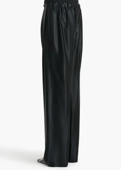 Khaite Pants-Rohen Pant in Black Satin