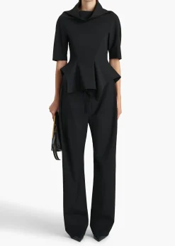 Khaite Pants-Rohen Pant in Black Tropical Wool