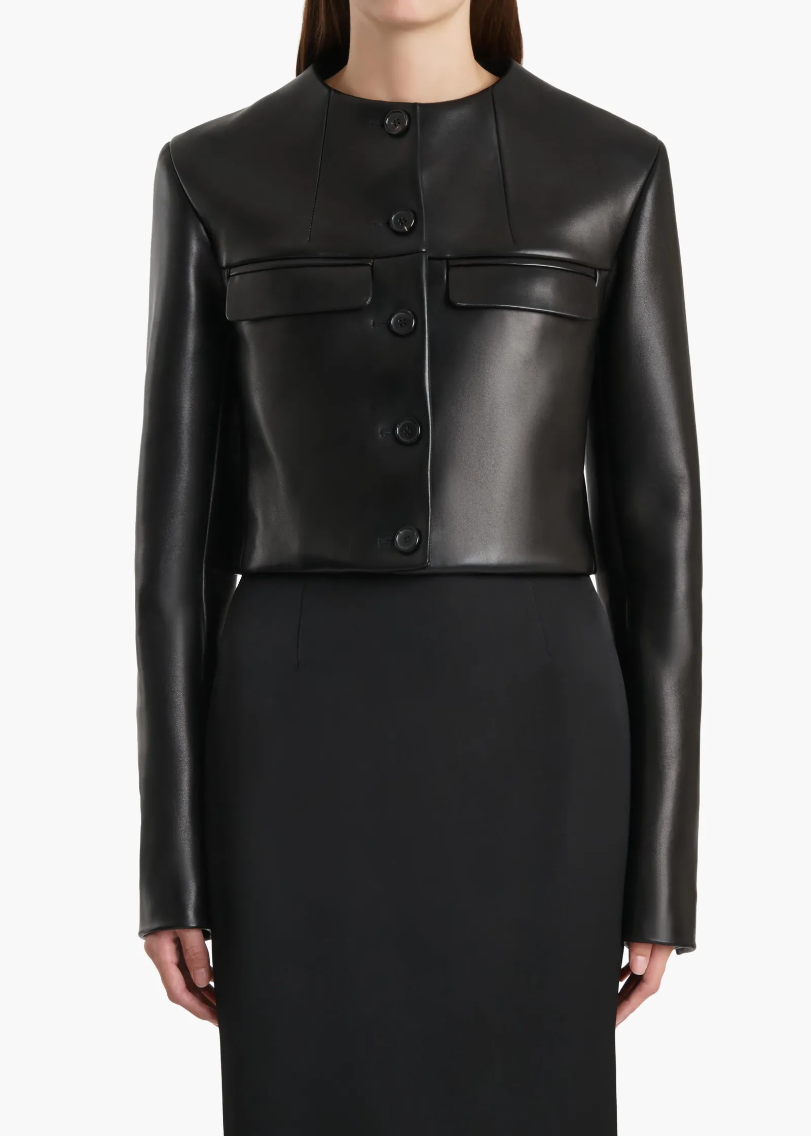 Khaite Jackets|Leather-Roto Jacket in Black Leather