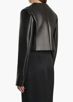Khaite Jackets|Leather-Roto Jacket in Black Leather