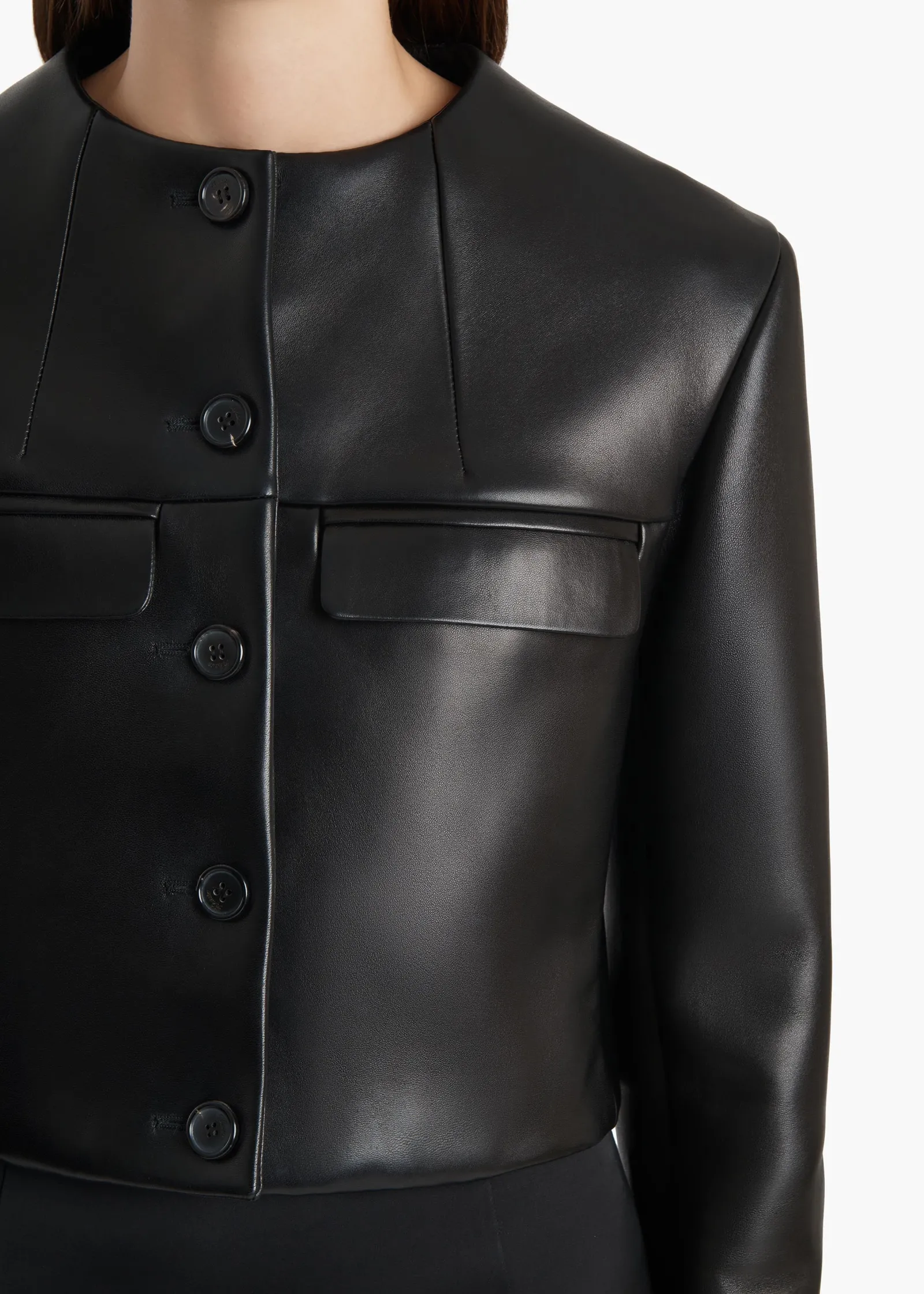 Khaite Jackets|Leather-Roto Jacket in Black Leather