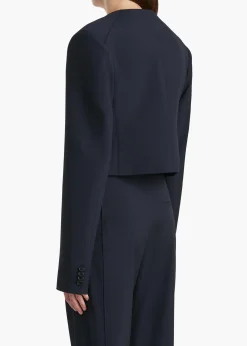 Khaite Leather|Jackets-Roto Jacket in Dark Navy