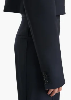 Khaite Leather|Jackets-Roto Jacket in Dark Navy
