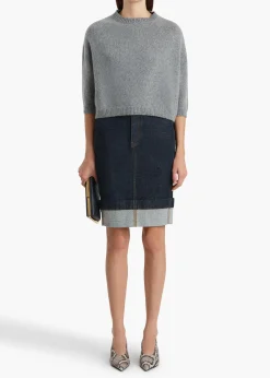 Khaite Knitwear-Sabina Sweater in Fog