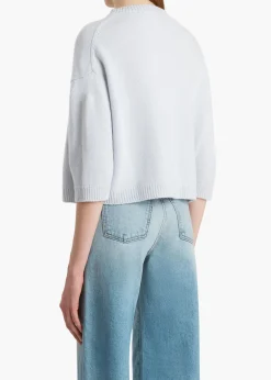 Khaite Knitwear-Sabina Sweater in Ice Blue
