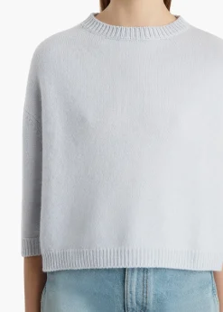 Khaite Knitwear-Sabina Sweater in Ice Blue