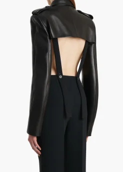 Khaite Leather|Jackets-Sadran Jacket in Black Leather