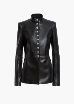 Khaite Leather|Jackets-Samuel Jacket in Black Leather