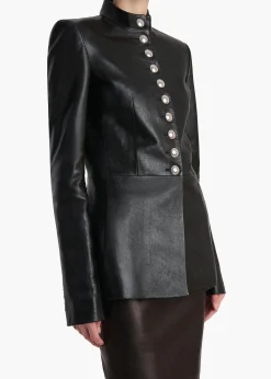 Khaite Leather|Jackets-Samuel Jacket in Black Leather