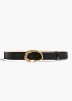 Khaite Belts-Santa Fe Belt in Black Leather