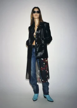 Khaite Outerwear & Coats|Leather-Saraphina Jacket in Chocolate Haircalf