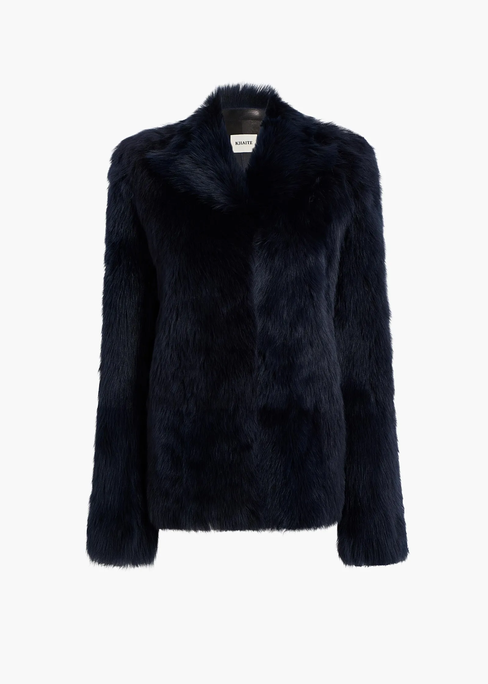 Khaite Jackets|Leather-Saraphina Jacket in Dark Navy Shearling