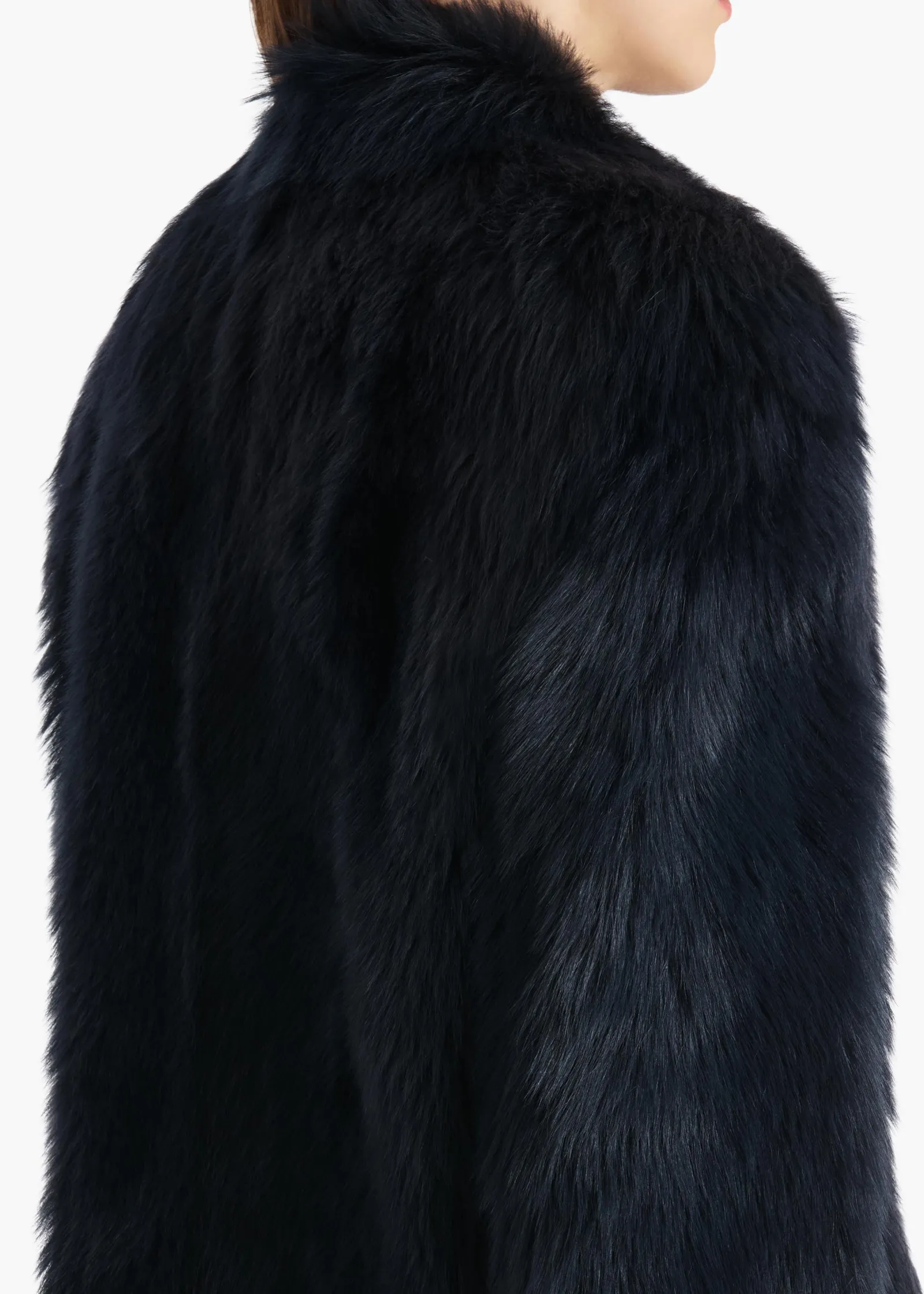 Khaite Jackets|Leather-Saraphina Jacket in Dark Navy Shearling