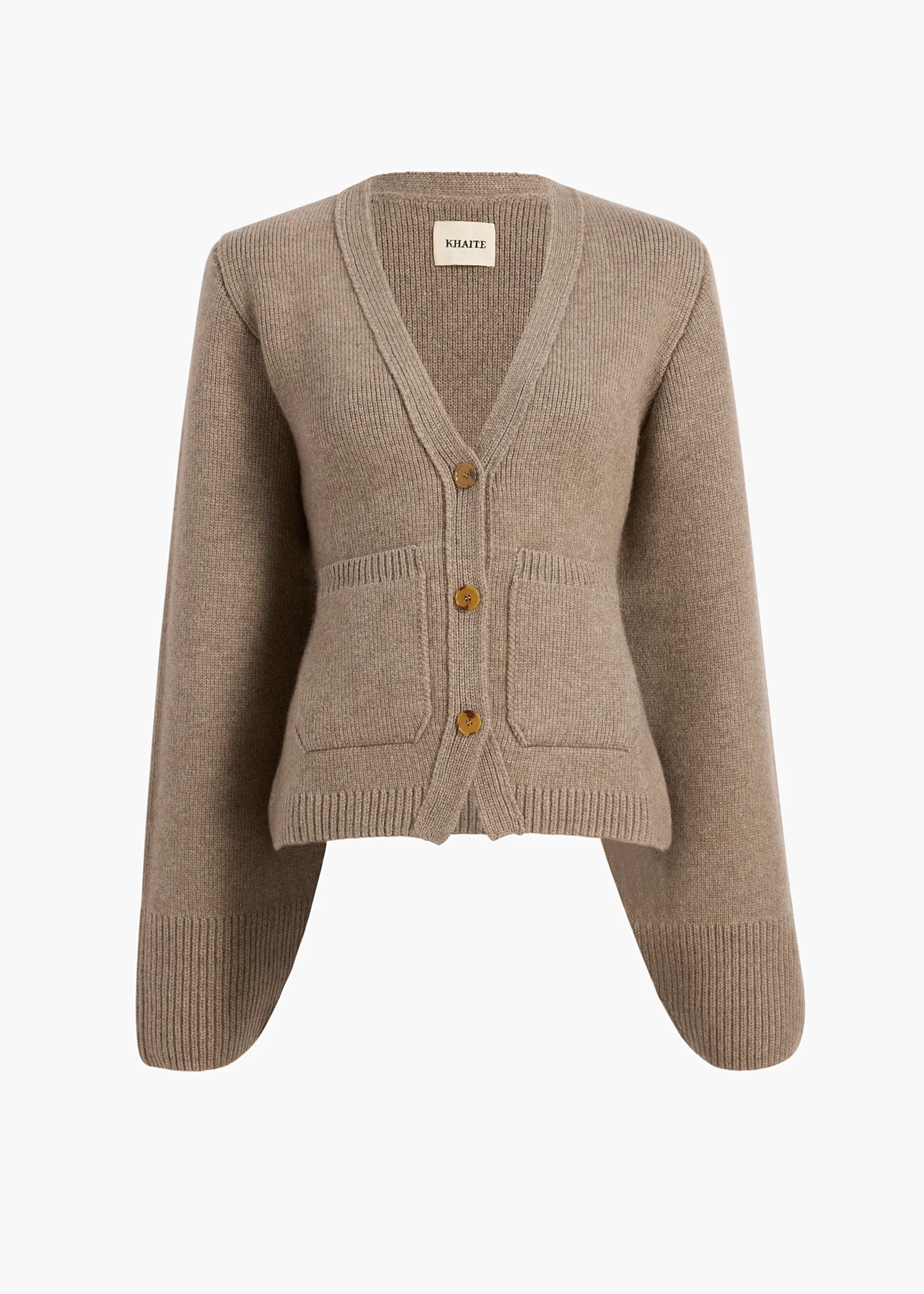 Khaite Knitwear-Scarlet Cardigan in Barley