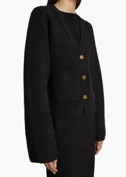 Khaite Knitwear-Scarlet Cardigan in Black