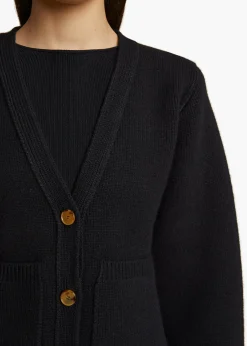 Khaite Knitwear-Scarlet Cardigan in Black
