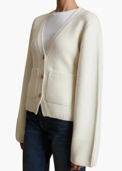 Khaite Knitwear-Scarlet Cardigan in Glaze