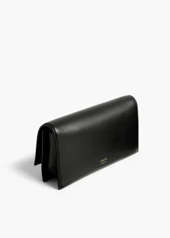 Khaite Evening-Sculpted Hand Clutch in Black Leather