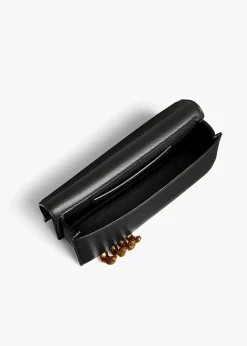 Khaite Evening-Sculpted Hand Clutch in Black Leather