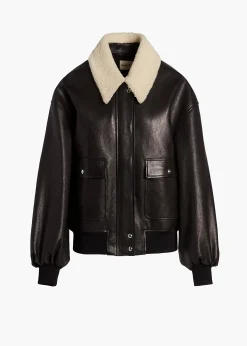 Khaite Leather|Outerwear & Coats-Shellar Jacket in Black Leather