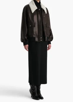 Khaite Leather|Outerwear & Coats-Shellar Jacket in Black Leather