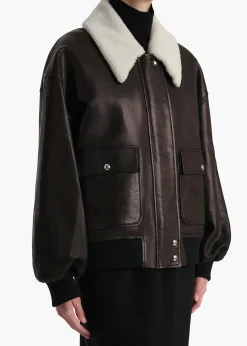 Khaite Leather|Outerwear & Coats-Shellar Jacket in Black Leather