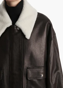 Khaite Leather|Outerwear & Coats-Shellar Jacket in Black Leather