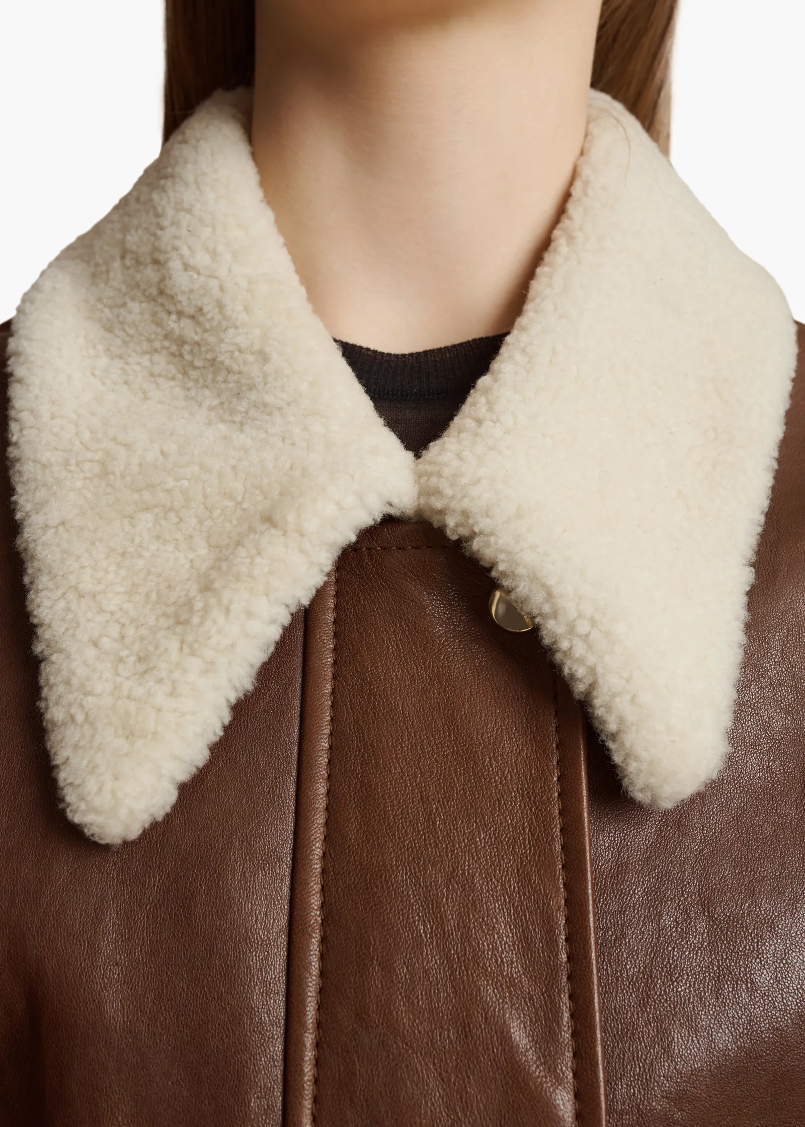 Khaite Leather|Outerwear & Coats-Shellar Jacket in Classic Brown Leather