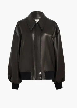 Khaite Leather|Outerwear & Coats-Shelman Jacket in Black