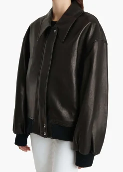 Khaite Leather|Outerwear & Coats-Shelman Jacket in Black